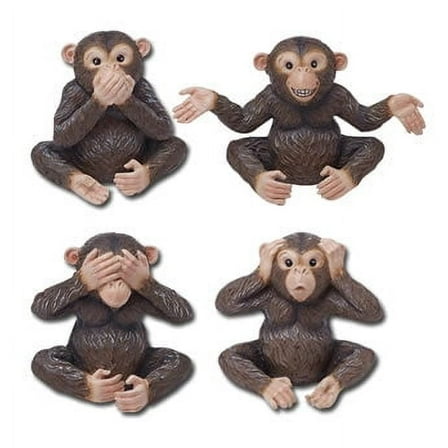 Chimpanzee Set of 4 Figurines by Pacific Trading
