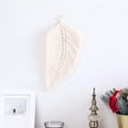 thumbnail image 5 of LAMIRO 11.8" Cotton Line Woven Leaf Shaped Tapestry Wall Decor,Soft Fine Workmanship Macrame Wall Hanging Feather Boho Chic Woven Leaf Tassels Ornament for Bedroom Living Room Apartment Porch, 5 of 7