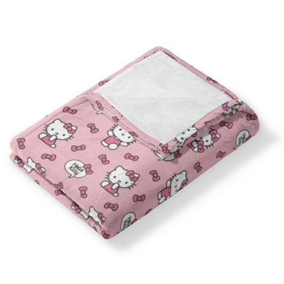 Hello Kitty Let's Bow Pink Silk Touch Throw Blanket