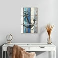 thumbnail image 2 of Elephant Stock Wooden Nautical Wall Art - Vertical Multi Panel Canvas - Living Room Wall Decor - Nautical Multi Panel - Blue And Beige Decor - 14" x 23", 2 of 4