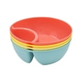 thumbnail image 2 of Mainstays 4 pack Plastic Stackable 2 Section Snack Serving Bowl with Dipping Sauce Compartment, 2 of 6