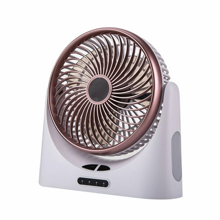 

iaksohdu Rotary USB Rechargeable 3 Wind Speeds Quiet Mini Table Fan with LED Night Light