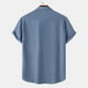 thumbnail image 5 of Ceisia Men's Solid Color Loose Fit Short Sleeve Button Down Shirt for Casual & Vacation Wear Blue M Gifts, 5 of 9