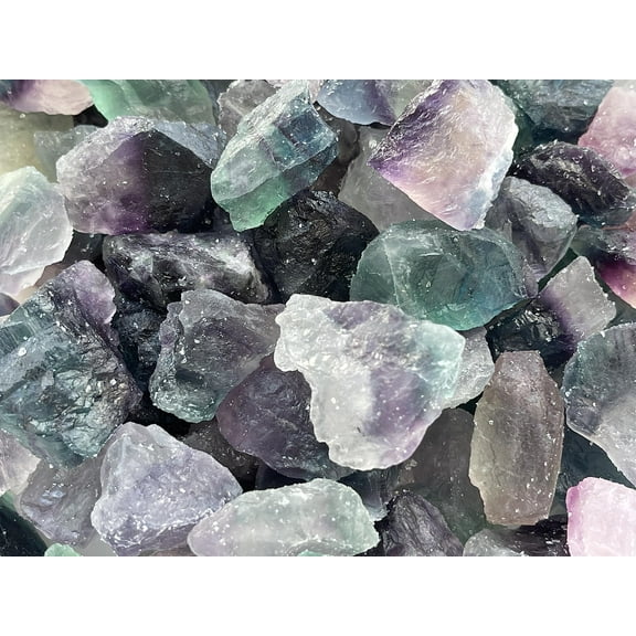 WHOLESALE Raw Rainbow Fluorite, Natural Rainbow Fluorite Stone, Natural Rough Rainbow Fluorite, Rainbow Fluorite Healing Crystal (Rainbow Fluorite, 0.25 Pound)