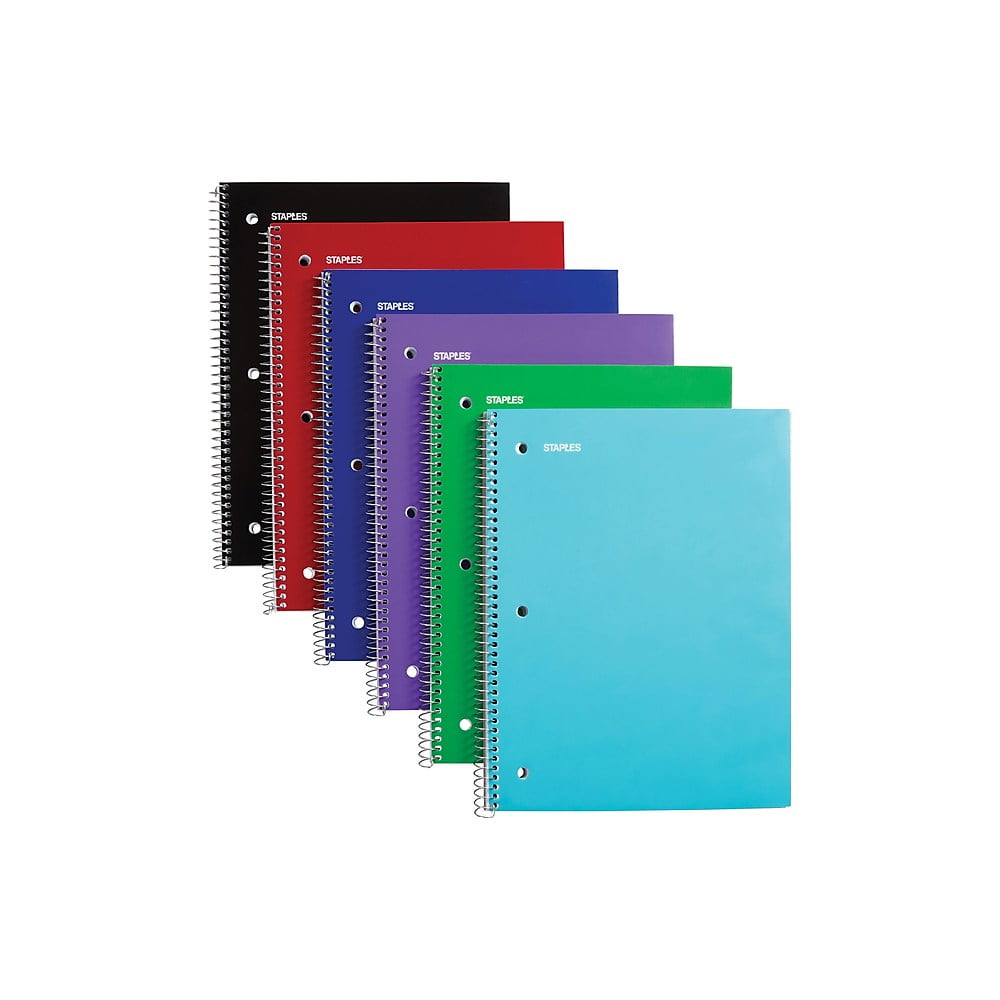 staples graph ruled 4 x 4 spiral notebook assorted colors 8 x 10 12
