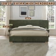 thumbnail image 3 of King Size Bed Frame Upholstered Platform Bed with Two Large Storage Drawers, Linen Fabric, Wooden Slat Support, Mattress Foundation, No Box Spring Needed, Noise-Free, Easy Assembly, Turtle, 3 of 9