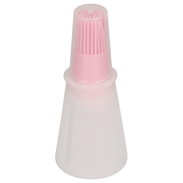 M Buder Botella de Aceite con Cepillo Rosa de Silicón Suave y Resistente Utensilio Multifuncional para Barbacoas Cocina y Horneado Tapa Transparente de Sellado Hermético Ideal