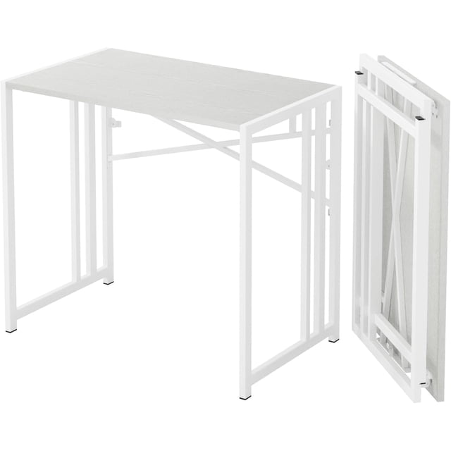 Folding Computer Desk inch Writing Gaming Computer Camping Desk No Assembly Required Home Office Table Mahogany