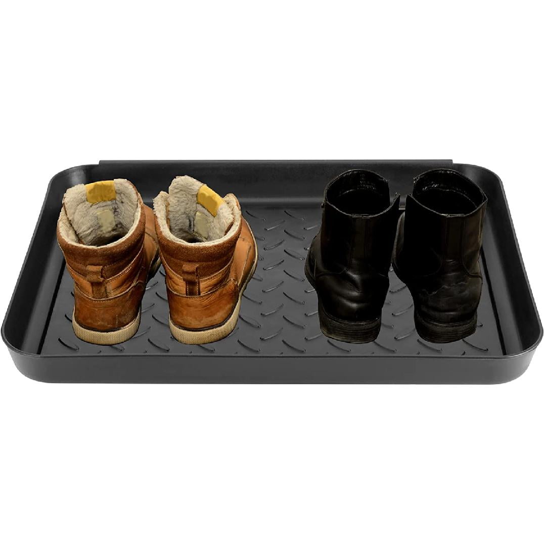 CHAIRLIN 2 Packs Waterproof Large Shoe Tray, All Purpose in Door and Out  Door Boot Mat for Entryway Pet Food Tray Floor Protection Durable Shoe