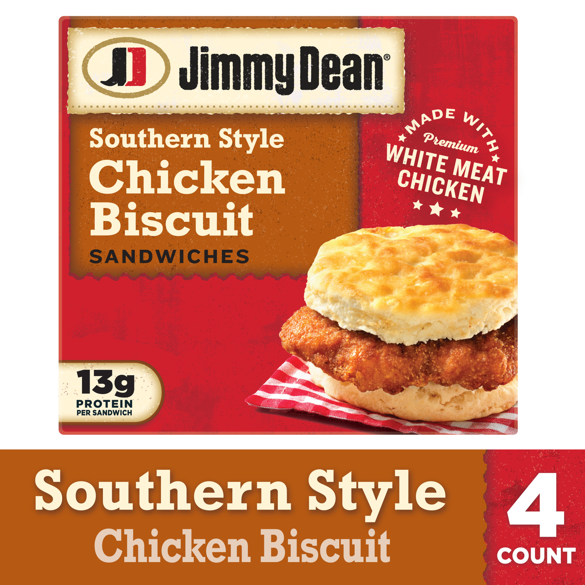 Jimmy Dean® SouthernStyle Chicken Biscuit Sandwiches, 4 Count (Frozen