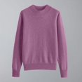 thumbnail image 2 of Women's 100% Cotton Seamless Sweater Mock Neck Long Sleeve Ribbed Knitted Pullover Tops, 2 of 7
