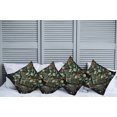 thumbnail image 2 of Ambesonne Eucalyptus Leaves Throw Pillow Cover 4 Pack, Art Deco Botany, 16", Black Laurel Green Amber, 2 of 7