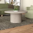 thumbnail image 2 of Rollan 32" Wide Round Fluted Coffee Table in Alder White, 2 of 5