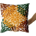 thumbnail image 3 of Burnt Orange Green Pillow Covers 16x16 Inch Dahlias Floral Brown Throw Pillows Modern Farmhouse Rustic Pillow Cases Home Decor for Couch Room Bed Cushion Outdoor Set of 2, 3 of 6