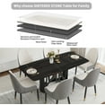 thumbnail image 6 of 70.86" Black Sintered Stone Dining Table, Modern Rectangular Design, 6-8 Seats, Black Metal Legs, for Dining Room, Easy Clean, Durable, 6 of 18