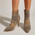 thumbnail image 1 of Botines de tubo medio de tacón alto con cremallera lateral alta de cuero con estampado de serpiente sexy para mujer Wmkox8yii hfjk2670, 1 of 7