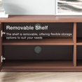 thumbnail image 5 of POVISON-59" Modern Minimalist Wood TV Stand, Slatted Entertainment Center, Media Console, Walnut TV Console, Fully-Assembled, Perfect for 45-inch TVs, 5 of 8