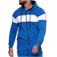 thumbnail image 4 of Mens Sweater Color Block Hooded Sports Casual Sweater, 4 of 9