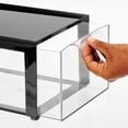 thumbnail image 6 of mDesign Plastic Office Storage Stack Organizer with Drawer, 2 Pack, Black/Clear, 6 of 9