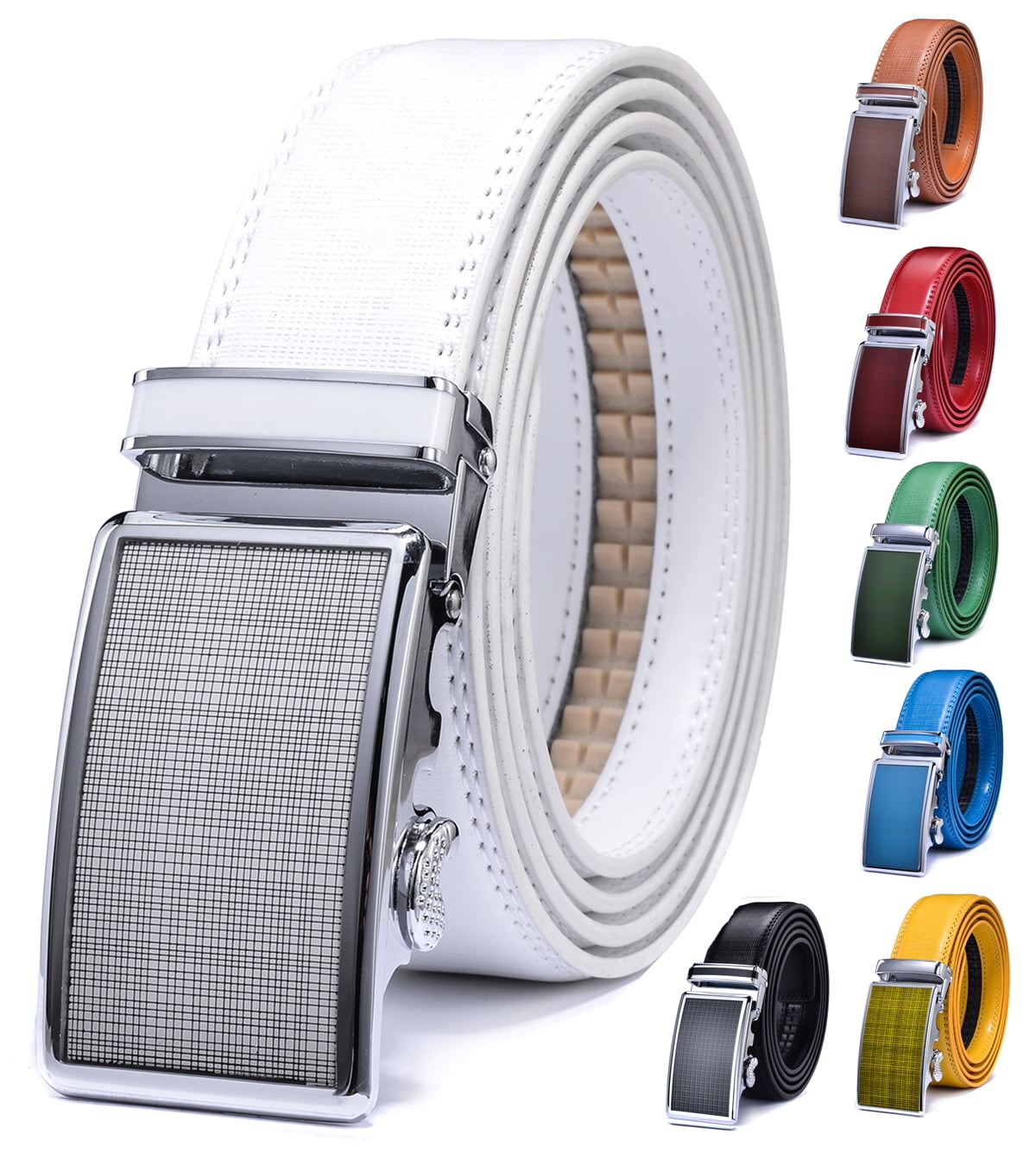 XGeek XGEEK Men's Ratchet Belt with Genuine Leather, Slide Belt for