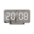 thumbnail image 2 of Ganfancp Oferta Limitada Lazy Alarm Clock Led Temperatura Espejo Doble Alarma Reloj Electrónico Imprescindible para Dormir Soporta Carga Usb Ofertas y Liquidaciones 1X Reloj Despertador,1X Manual,1X, 2 of 7