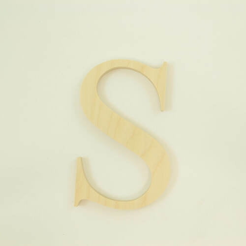 Package of 1, 12 Inch X 3/4" Thickness Baltic Birch Wood Letter S in The Times New Roman Font, Thick, Upper Case for Art & Craft Project, Made in USA