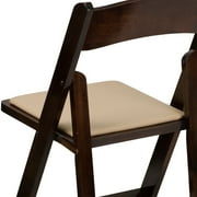 Flash Furniture Hercules Series Adult Size Beechwood Folding Event Chairs, Set of 4, Fruitwood