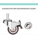 thumbnail image 4 of 4 Pack Small Furniture Casters 25mm Soft tpe Rubber m6 X 15mm Thread (2pcs with Brake) (25mm), 4 of 5