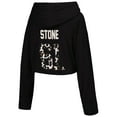 thumbnail image 3 of Women's Majestic Threads Mark Stone-Black Vegas Golden Knights Leopard Print Name & Number Cropped Pullover Hoodie, 3 of 3