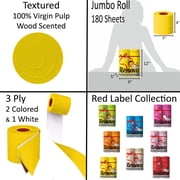 Renova Yellow Jumbo Toilet Paper, 6 Rolls, 180 Sheets Per Roll