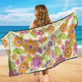 thumbnail image 6 of XYZCANDO Retro Floral Print with Swirl Accents Beach Towel Car Seat Covers, Lightweight Seat Towel Cover Washable Non-Slip for Cars Van, 6 of 11
