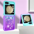 thumbnail image 2 of Clear Case for Samsung Galaxy Z Flip 5 5G for Girls Women, Liquid Glitter Sparkle Bling Cute Case Gradient Quicksand Cover for Samsung Galaxy Z Flip5 5G JB Bluish Violet, 2 of 13