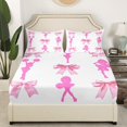 thumbnail image 3 of Erosebridal Cheerleading Cheerleader Bed Sheets King,Cheer Team Bedding King Size,Kawaii Bow Sheet Set King,Breathable Dreamy Room Decoration,4 Pieces, 3 of 7