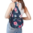 thumbnail image 7 of HAWEE Mini Sport Backpack Sling Chest Bag for Travel, Commuting and Hiking, Pink Flower, 7 of 7