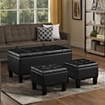 thumbnail image 4 of WyndenHall Lancaster 3 Piece Rectangular Storage Ottoman Bench, 4 of 7
