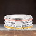 thumbnail image 2 of 8 Tricolor Anillo minimalista de cara ancha de plata europea y americana para la industria pesada, 2 of 5