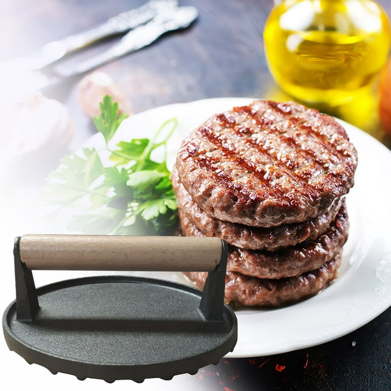 Cast Iron Beef Press Board Perfect For Burgers Steaks Sandwiches