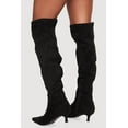 thumbnail image 3 of Women's Pointy Toe Kitten Heel Over The Knee Boots, 3 of 3