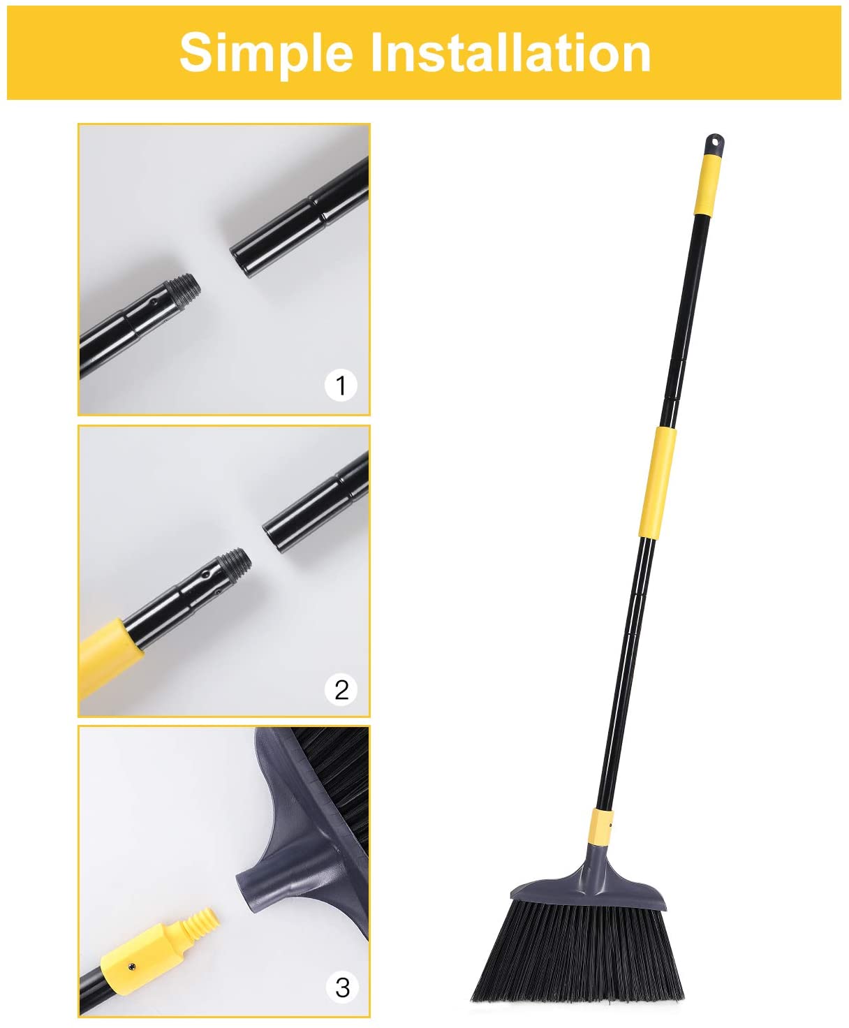 Eyliden Heavy-Duty Angle Broom Outdoor Household Perfect for Courtyard ...