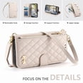 thumbnail image 3 of Funda tipo cartera FOXDOCK para Samsung Galaxy S26 Ultra, estampado de diamantes, correa larga, con ranuras para tarjetas, soporte y cremallera - Blanco, 3 of 6