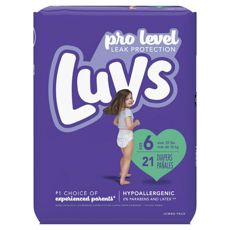 Luvs Pro Level Leak Protection Diapers, Size 6, 21 Count