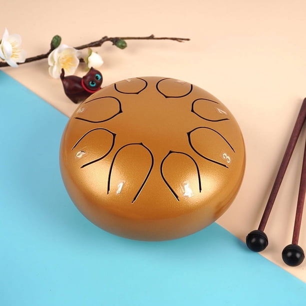 Tambor etéreo de sílabas completas, tambor de loto de 6 pulgadas y 8 tonos, tambor de lengüeta de acero, tambor sin preocupaciones, instrumento de percusión para niños, fuente de iluminación