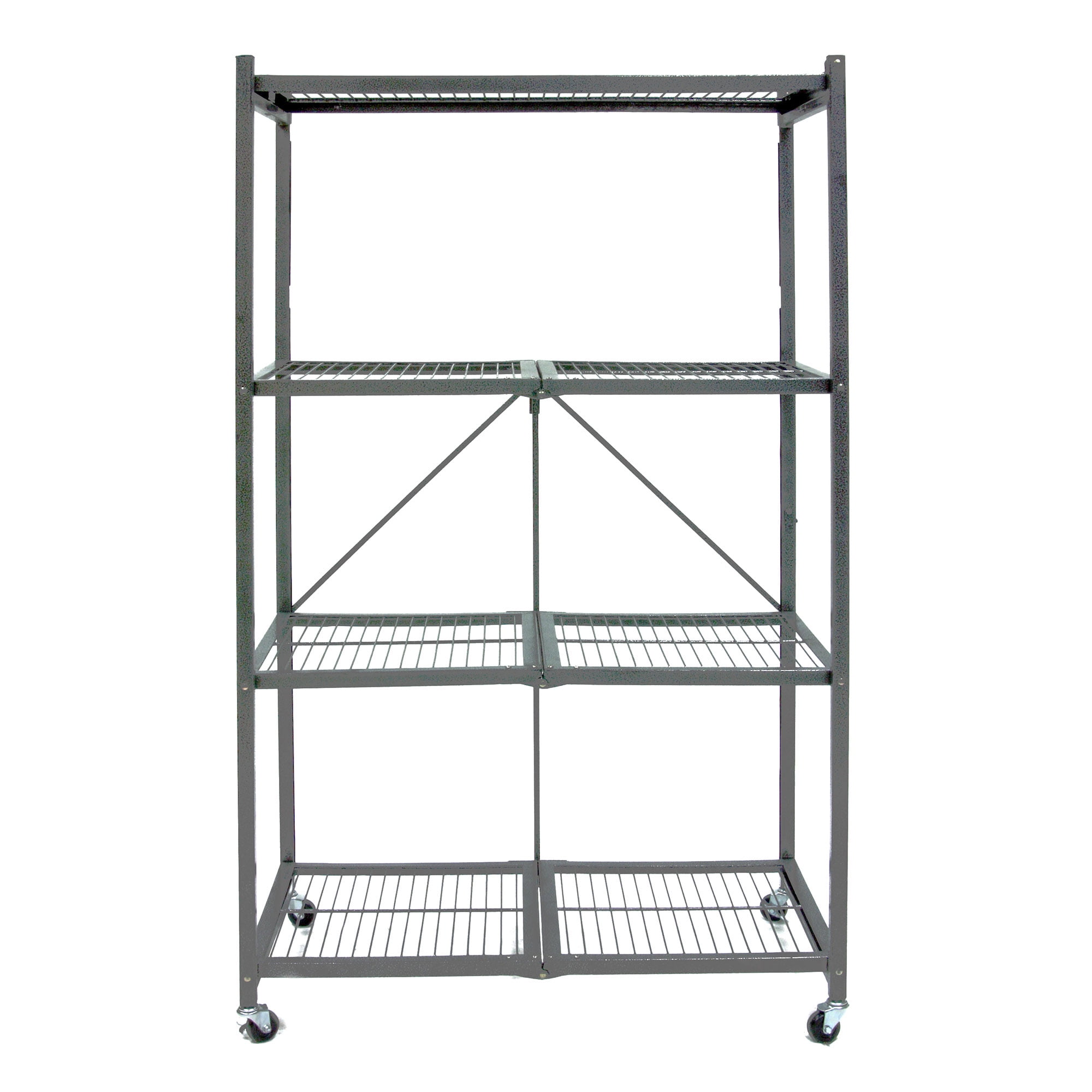 Origami 4-Shelf R5 Series Storage Rack with Wheels, Gray