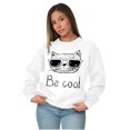 thumbnail image 4 of Be Cool Hipster Cat with Glasses Sweatshirt for Men or Women Brisco Brands X, 4 of 6