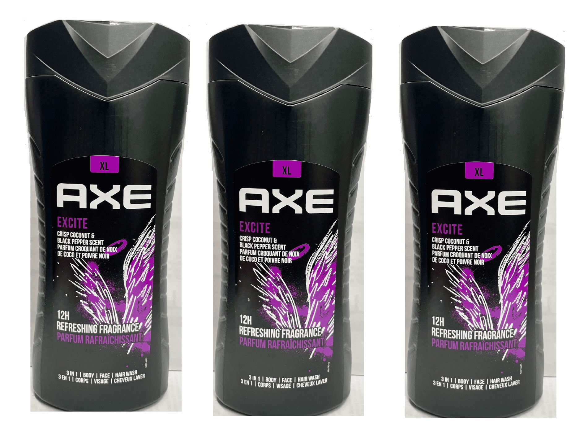 AXE 3in1 Body Wash Excite, Net.Wt 13.5 fl.oz (BodyFaceHair Wash