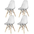 thumbnail image 3 of Mid-Century Modern Dining Chair Transparent Plastic Shell Eiffel Legs 32.25" H, 3 of 7
