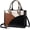 Black-beige-brown, variant on Medium Purses and Handbags for Women, Satchel Top Handle Bag with Strap, PU Leather Tote Shoulder Purse with Scarf
