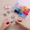 thumbnail image 2 of 4mm24 Grid Boxed Colorful Letter Beads Glass Rice Beads Diy Material, 2 of 4