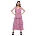 thumbnail image 1 of Moomaya Cotton Casual Sleeveless Spaghetti Strap V-Neck Long Dress For Women, 1 of 6