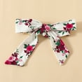 thumbnail image 5 of Infant Girls Outfits Short Sleeved Letter Print Romper Floral Shorts Headband Clothes Set, 5 of 6